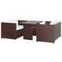 Set muebles de jardín 3 pzas con cojines ratán sintético marrón de vidaXL, Conjuntos de jardín - Ref: Foro24-43914, Precio: 3...