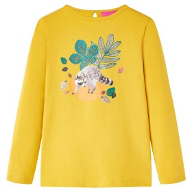 Long-sleeved children's t-shirt in ocher color, size 140. by vidaXL, Kids T-shirts - Ref: Foro24-14168, Price: 9,97 €, Discou...