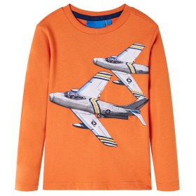 Camiseta infantil de manga larga naranja oscuro 140 de vidaXL, Camisetas para niños - Ref: Foro24-13178, Precio: 12,99 €, Des...