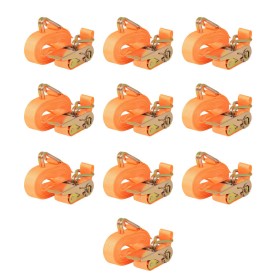 Correas de sujeción de trinquete 10 uds 0,4 T 6mx25mm naranja de vidaXL, Correas de amarre - Ref: Foro24-142659, Precio: 57,1...