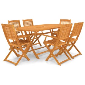 Folding garden dining set 7 pieces solid acacia wood by vidaXL, Garden sets - Ref: Foro24-44057, Price: 405,76 €, Discount: %