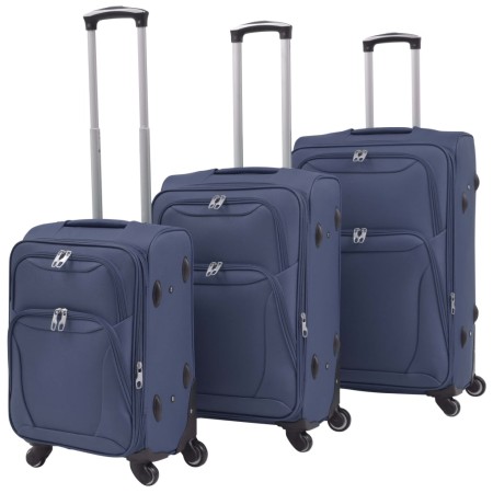 Set of 3 navy blue soft suitcases by vidaXL, Suitcases - Ref: Foro24-91317, Price: 146,68 €, Discount: %