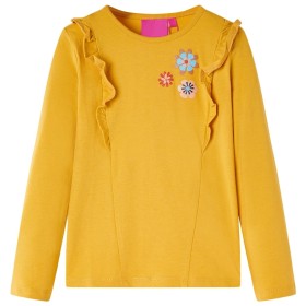 Long-sleeved dark ocher children's t-shirt size 104 by vidaXL, Kids T-shirts - Ref: Foro24-13675, Price: 9,99 €, Discount: %