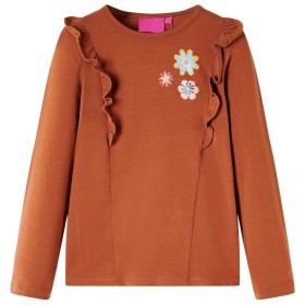 Langarm-T-Shirt für Kinder in der Farbe Cognac 104 von vidaXL, Kinder-T-Shirts - Ref: Foro24-13680, Preis: 8,99 €, Rabatt: %