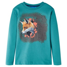 Dark aquamarine long-sleeved children's t-shirt size 140 by vidaXL, Kids T-shirts - Ref: Foro24-13358, Price: 12,99 €, Discou...