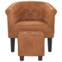 Armchair with brown synthetic leather footstool by vidaXL, Armchairs - Ref: Foro24-356501, Price: 206,55 €, Discount: %