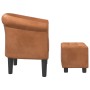 Armchair with brown synthetic leather footstool by vidaXL, Armchairs - Ref: Foro24-356501, Price: 206,55 €, Discount: %