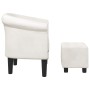 Armchair with white synthetic leather footstool by vidaXL, Armchairs - Ref: Foro24-356503, Price: 163,98 €, Discount: %