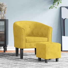 Armchair with yellow velvet footstool by vidaXL, Armchairs - Ref: Foro24-356484, Price: 160,99 €, Discount: %