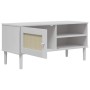 SENJA TV stand with rattan wood appearance in white pine, 106x40x49cm. by vidaXL, TV Furniture - Ref: Foro24-358041, Price: 7...