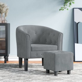 Armchair with dark gray velvet footstool by vidaXL, Armchairs - Ref: Foro24-356478, Price: 141,99 €, Discount: %