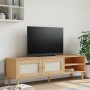 SENJA TV cabinet rattan look pine wood brown 158x40x49cm by vidaXL, TV Furniture - Ref: Foro24-358043, Price: 95,29 €, Discou...