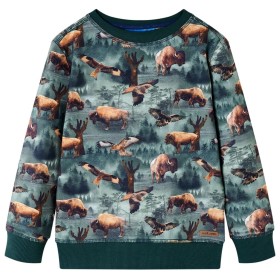 Sudadera infantil verde oscuro 104 de vidaXL, Camisetas para niños - Ref: Foro24-12980, Precio: 12,99 €, Descuento: %