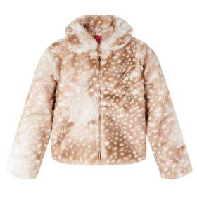 Child's synthetic fur jacket in cognac color, size 140. by vidaXL, Children's outerwear - Ref: Foro24-13848, Price: 15,99 €, ...