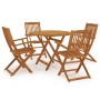 Folding garden dining table 5 pieces made of solid acacia wood by vidaXL, Garden sets - Ref: Foro24-43380, Price: 341,39 €, D...