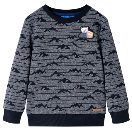 Navy blue mélange children's sweatshirt 128 by vidaXL, Kids T-shirts - Ref: Foro24-13152, Price: 15,29 €, Discount: %