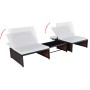 Reclining garden chairs with table 2 pcs brown PE rattan by vidaXL, Loungers - Ref: Foro24-43068, Price: 160,57 €, Discount: %