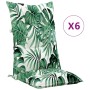 High back garden chair cushion 6 pcs fabric leaves 120x50x7cm by vidaXL, Cushions for chairs and sofas - Ref: Foro24-314271, ...