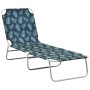 Folding steel and leaf-patterned fabric sun lounger by vidaXL, Loungers - Ref: Foro24-310331, Price: 62,16 €, Discount: %