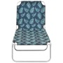 Folding steel and leaf-patterned fabric sun lounger by vidaXL, Loungers - Ref: Foro24-310331, Price: 62,16 €, Discount: %