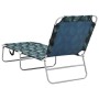 Folding steel and leaf-patterned fabric sun lounger by vidaXL, Loungers - Ref: Foro24-310331, Price: 62,16 €, Discount: %