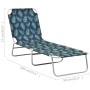 Folding steel and leaf-patterned fabric sun lounger by vidaXL, Loungers - Ref: Foro24-310331, Price: 62,16 €, Discount: %