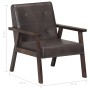 Gray Genuine Leather Armchair by vidaXL, Armchairs - Ref: Foro24-247643, Price: 191,99 €, Discount: %