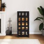 Woodshed with wheels solid black pine wood 40x49x110 cm by vidaXL, Firewood bags and holders - Ref: Foro24-833335, Price: 108...