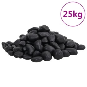 Black polished pebbles 25 kg 2-5 cm by vidaXL, Aquarium decoration - Ref: Foro24-155328, Price: 65,99 €, Discount: %