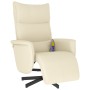 Sillón reclinable masaje con reposapiés cuero sintético crema de vidaXL, Sillones - Ref: Foro24-356593, Precio: 230,90 €, Des...