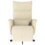 Sillón reclinable masaje con reposapiés cuero sintético crema de vidaXL, Sillones - Ref: Foro24-356593, Precio: 230,90 €, Des...