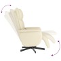 Sillón reclinable masaje con reposapiés cuero sintético crema de vidaXL, Sillones - Ref: Foro24-356593, Precio: 230,90 €, Des...