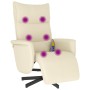 Sillón reclinable masaje con reposapiés cuero sintético crema de vidaXL, Sillones - Ref: Foro24-356593, Precio: 230,90 €, Des...