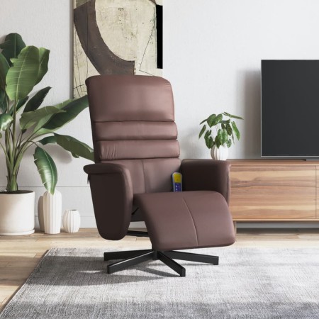 Brown synthetic leather massage recliner with footrest by vidaXL, Armchairs - Ref: Foro24-356712, Price: 231,99 €, Discount: %