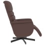 Sillón reclinable masaje con reposapiés cuero sintético marrón de vidaXL, Sillones - Ref: Foro24-356712, Precio: 231,99 €, De...