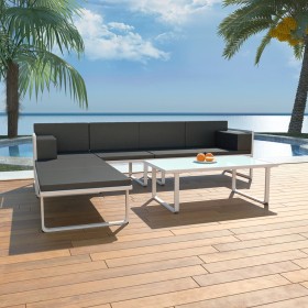 4-piece garden furniture set and black aluminum cushions by vidaXL, Garden sets - Ref: Foro24-42815, Price: 342,99 €, Discoun...