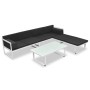 Set de muebles de jardín 4 piezas y cojines aluminio negro de vidaXL, Conjuntos de jardín - Ref: Foro24-42815, Precio: 366,24...