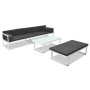 Set de muebles de jardín 4 piezas y cojines aluminio negro de vidaXL, Conjuntos de jardín - Ref: Foro24-42815, Precio: 366,24...