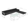 4-teiliges Gartenmöbel-Set und schwarze Aluminiumkissen von vidaXL, Gartensets - Ref: Foro24-42815, Preis: 366,24 €, Rabatt: %