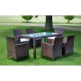 7-piece garden dining set with brown synthetic rattan cushions by vidaXL, Garden sets - Ref: Foro24-43119, Price: 527,39 €, D...