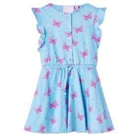 Vestido infantil sin mangas con botones azul 128 de vidaXL, Vestidos de niños - Ref: Foro24-14680, Precio: 21,99 €, Descuento: %