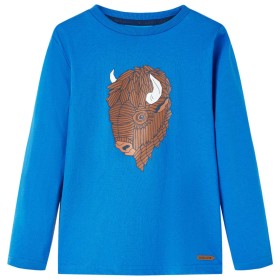 Long-sleeved cobalt blue children's t-shirt size 128 by vidaXL, Kids T-shirts - Ref: Foro24-13007, Price: 9,99 €, Discount: %