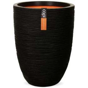 Capi Jar Nature Rib stylish low black 36x47 cm KBLR782 by Capi, Pots and planters - Ref: Foro24-424223, Price: 88,23 €, Disco...