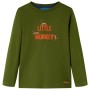 Langärmliges dunkelkhakifarbenes Kinder-T-Shirt 92 von vidaXL, Kinder-T-Shirts - Ref: Foro24-13039, Preis: 9,49 €, Rabatt: %