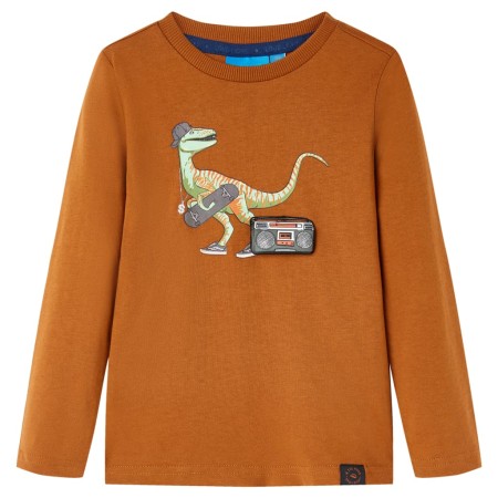 Long-sleeved children's t-shirt in cognac color, size 116. by vidaXL, Kids T-shirts - Ref: Foro24-12836, Price: 8,22 €, Disco...