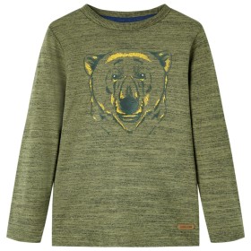 Children's long-sleeved khaki melange t-shirt 140 by vidaXL, Kids T-shirts - Ref: Foro24-13163, Price: 8,99 €, Discount: %