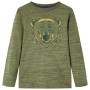 Langärmliges Kinder-T-Shirt in Khaki-Melange 140 von vidaXL, Kinder-T-Shirts - Ref: Foro24-13163, Preis: 8,22 €, Rabatt: %