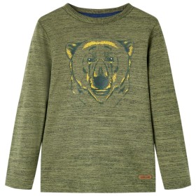 Camiseta infantil de manga larga caqui melange 116 de vidaXL, Camisetas para niños - Ref: Foro24-13161, Precio: 9,99 €, Descu...