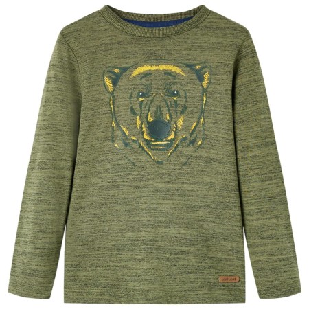 Children's long-sleeved khaki melange T-shirt 116 by vidaXL, Kids T-shirts - Ref: Foro24-13161, Price: 9,67 €, Discount: %