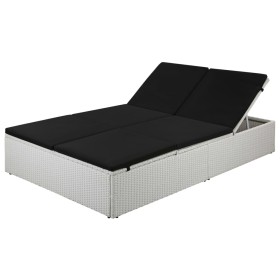 Liege mit schwarzem synthetischem Rattankissen von vidaXL, Betten im Freien - Ref: Foro24-44165, Preis: 279,80 €, Rabatt: %